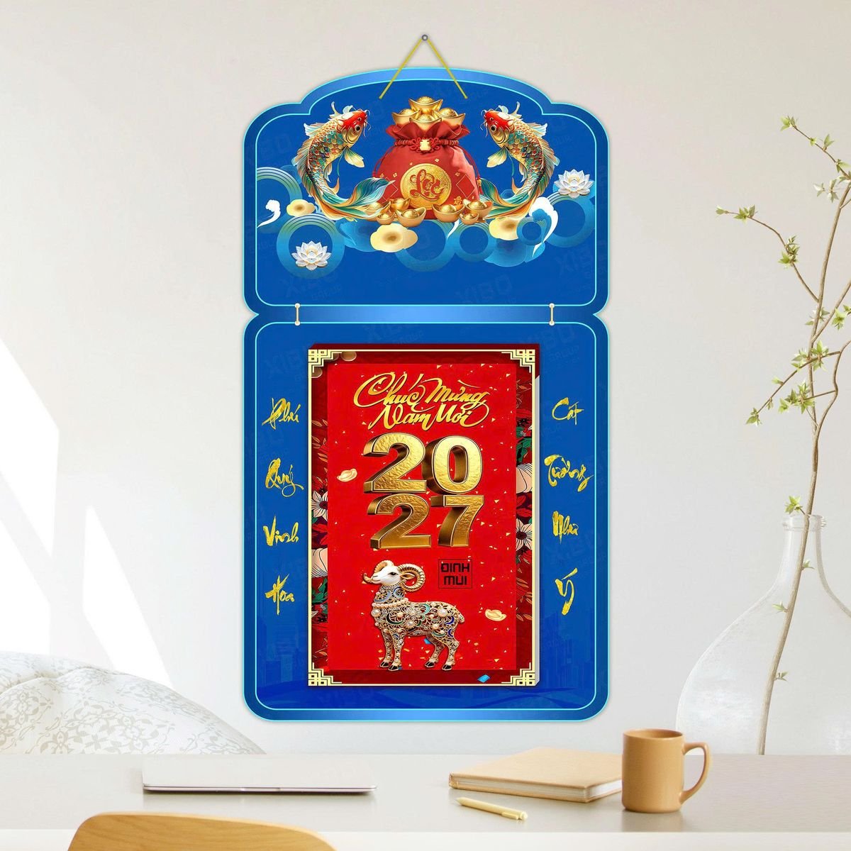 Lịch Khánh Gỗ Lamina 2 Đầu 2027 LM2D_052 - Quà Tặng Sự Kiện VIP