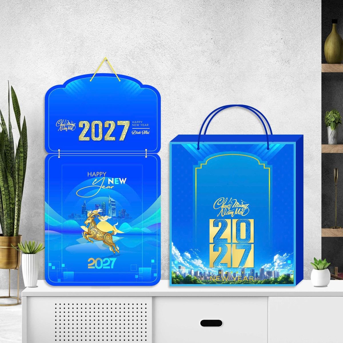 Lịch Khánh Gỗ Lamina 2 Đầu 2027 LM2D_056 - Quà Tặng Sự Kiện VIP