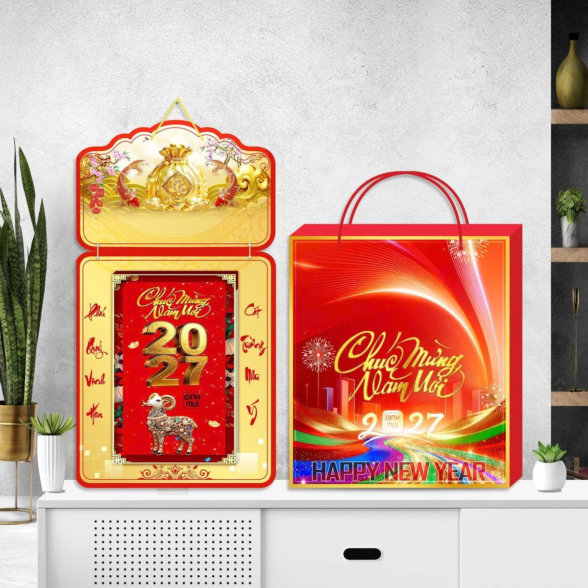 Lịch Khánh Gỗ Lamina 2 Đầu 2027 LM2D_057 - Quà Tặng Sự Kiện VIP