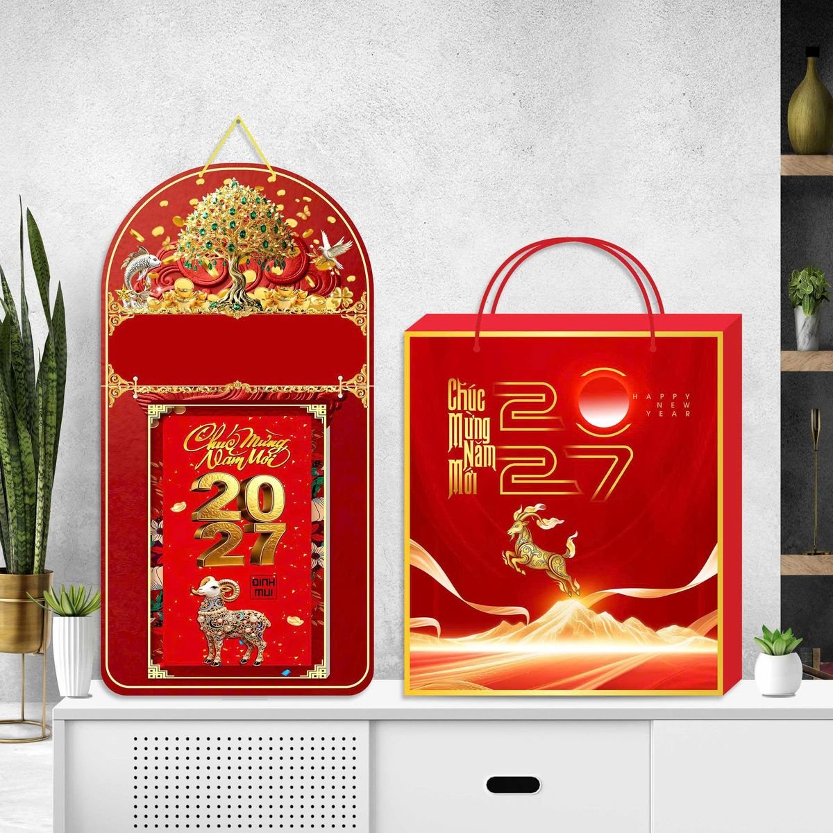 Lịch Khánh Gỗ Lamina 2 Đầu 2027 LM2D_058 - Quà Tặng Sự Kiện VIP