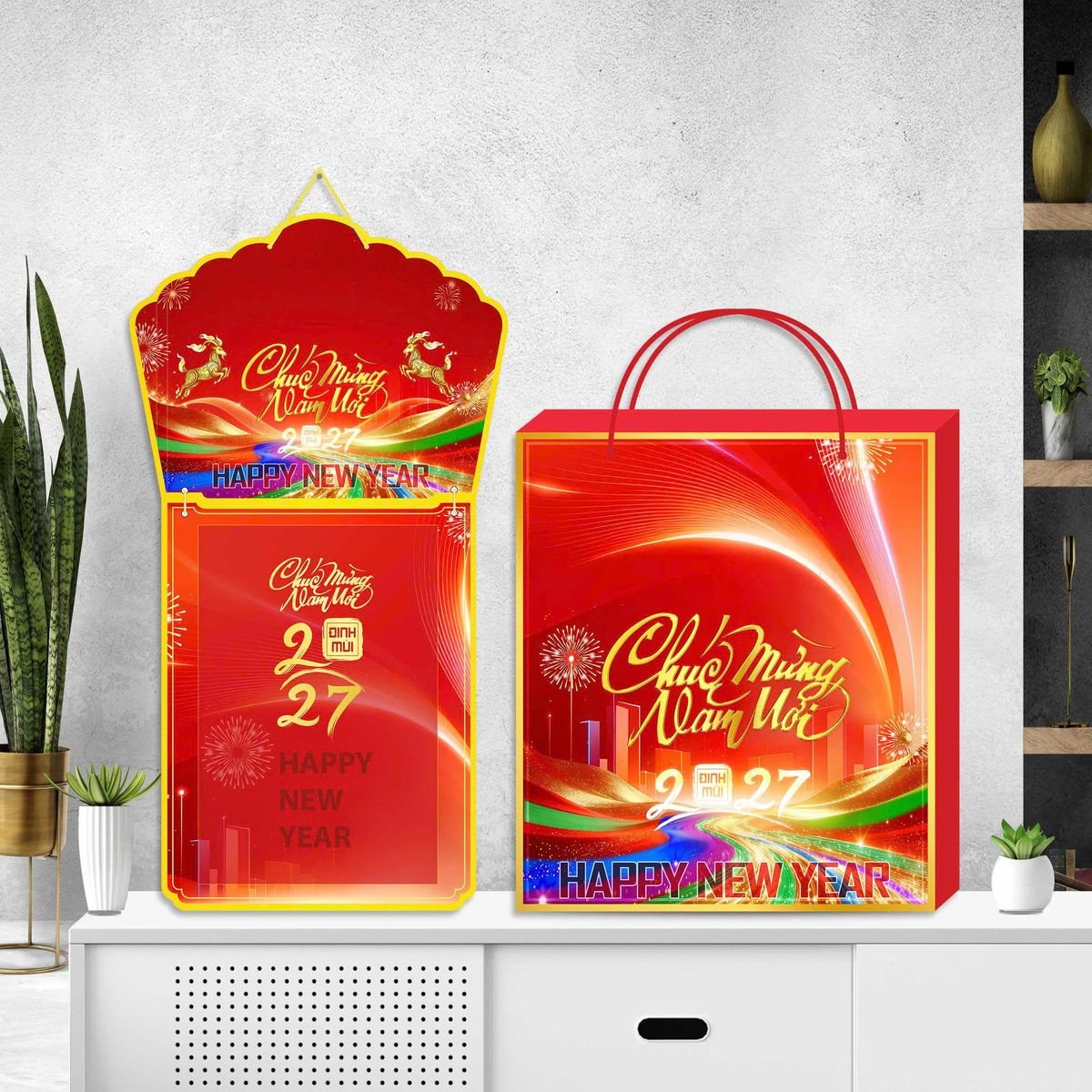 Lịch Khánh Gỗ Lamina 2 Đầu 2027 LM2D_063 - Quà Tặng Sự Kiện VIP