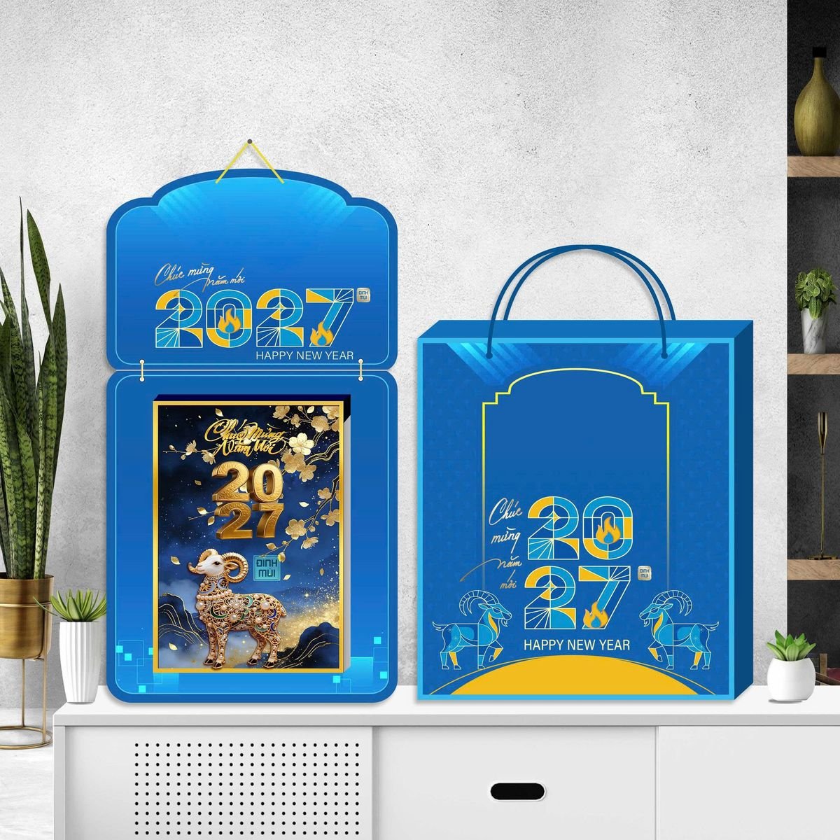 Lịch Khánh Gỗ Lamina 2 Đầu 2027 LM2D_065 - Quà Tặng Sự Kiện VIP
