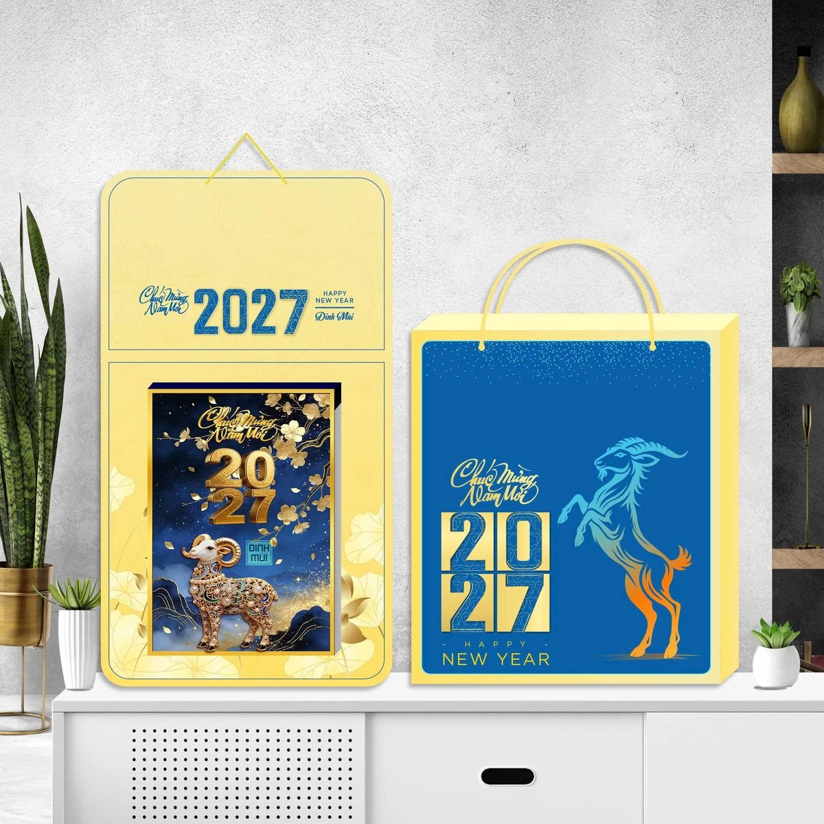 Lịch Khánh Gỗ Lamina 2 Đầu 2027 LM2D_066 - Quà Tặng Sự Kiện VIP