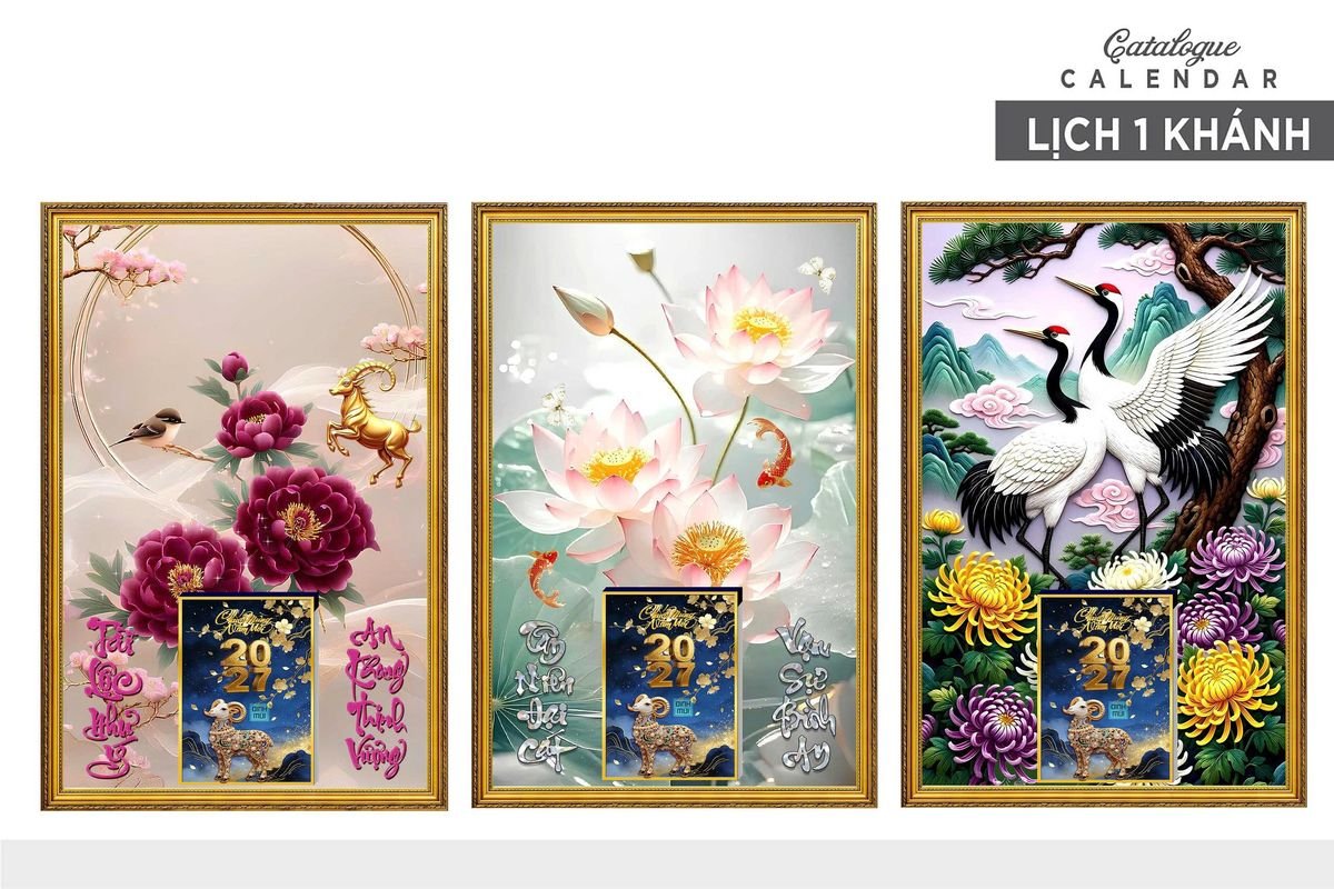 Lịch Gỗ Lamina Cao Cấp 40x60cm 2027 LM406_013 - Quà Tặng Sự Kiện VIP