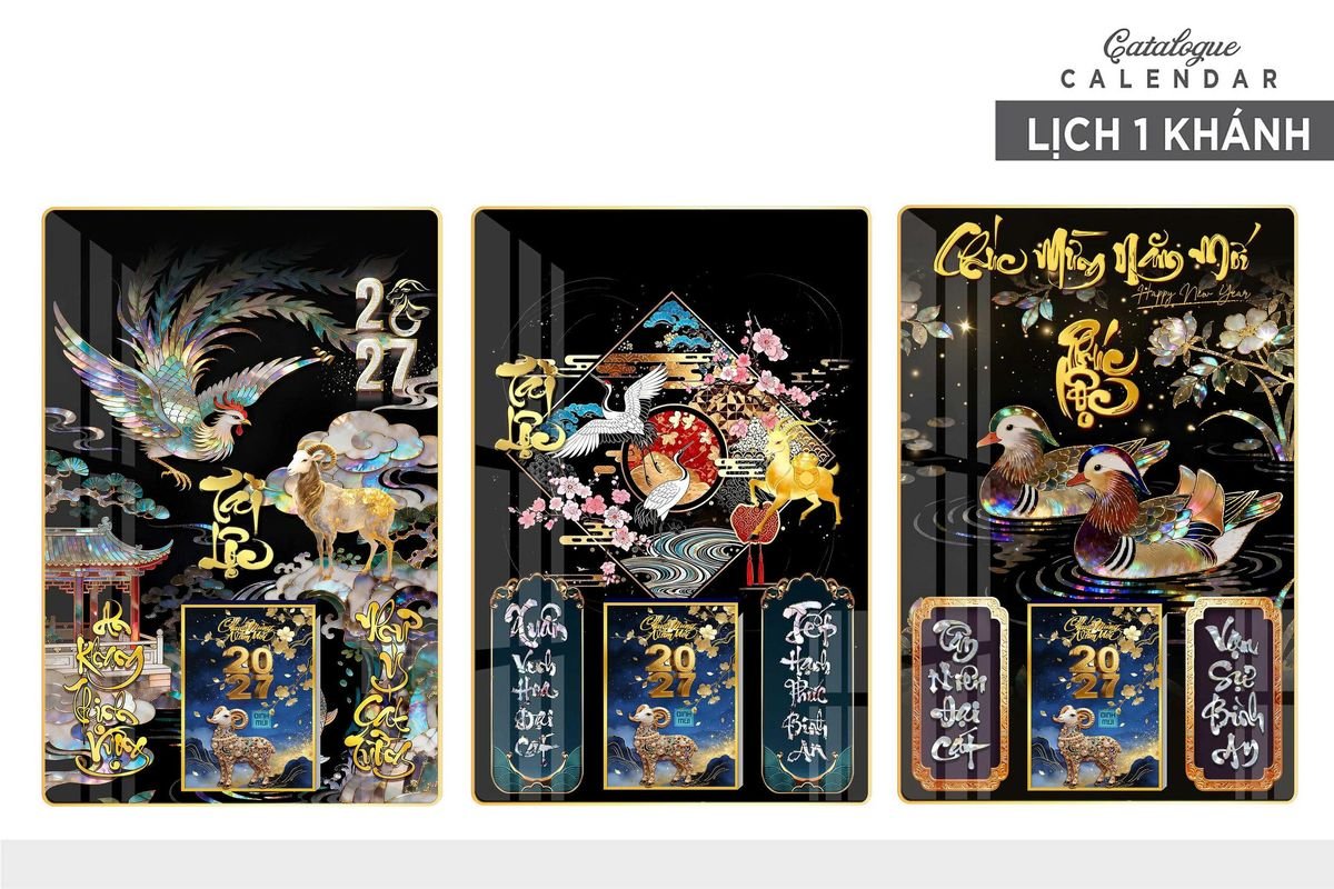 Lịch Gỗ Lamina Cao Cấp 40x60cm 2027 LM406_017 - Quà Tặng Sự Kiện VIP