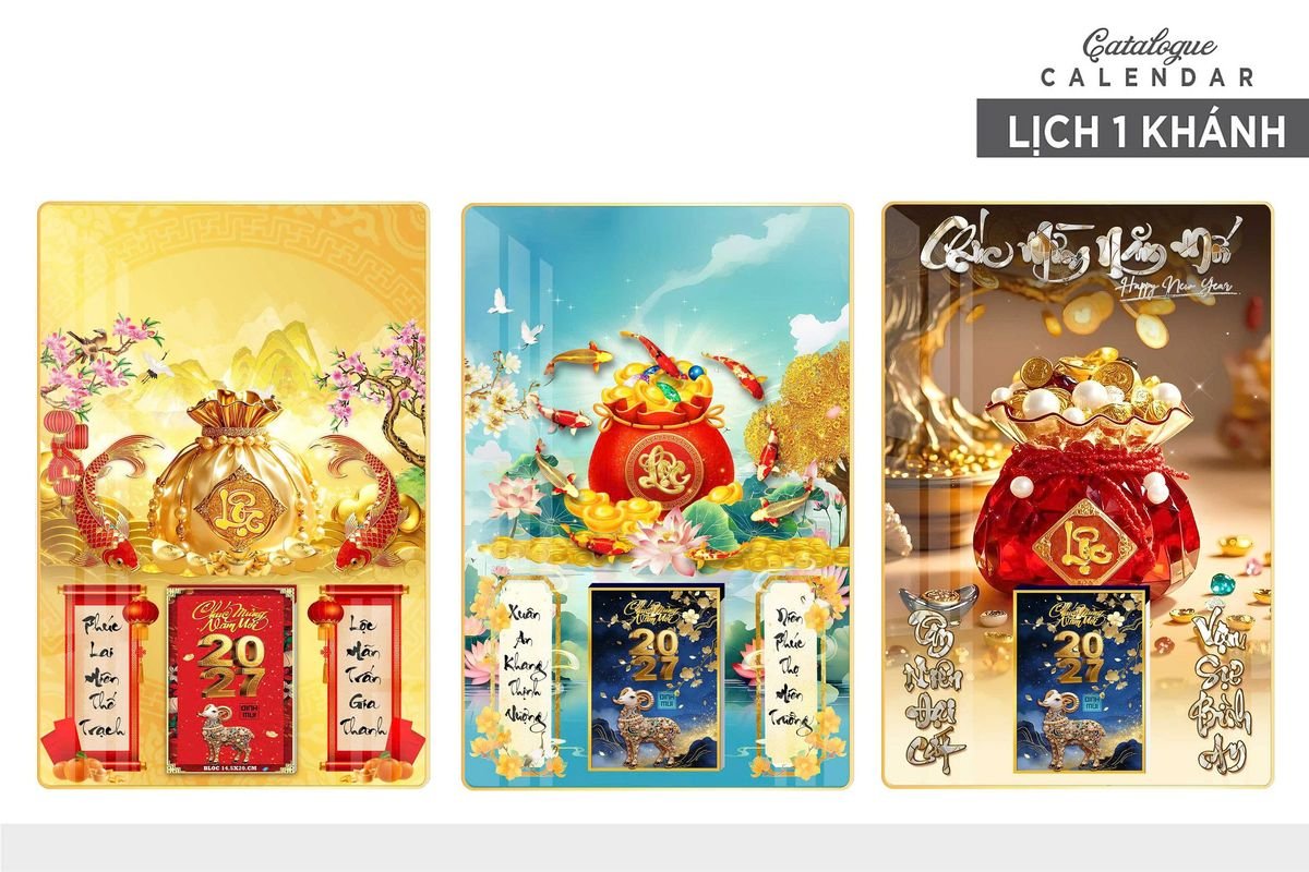 Lịch Gỗ Lamina Cao Cấp 40x60cm 2027 LM406_028 - Quà Tặng Sự Kiện VIP
