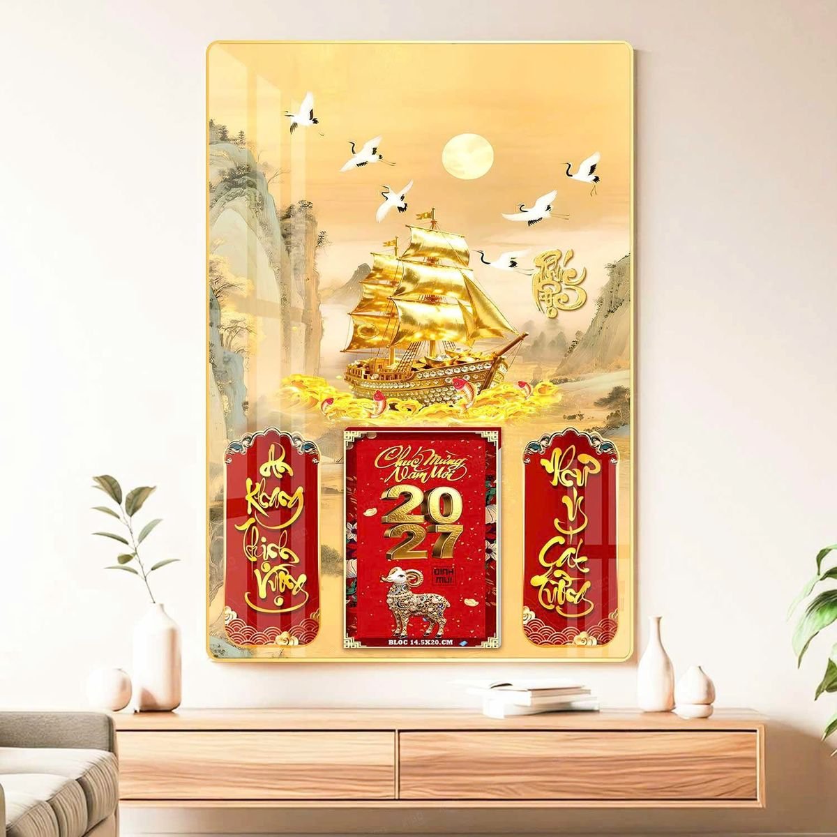 Lịch Gỗ Lamina Cao Cấp 40x60cm 2027 LM406_049 - Quà Tặng Sự Kiện VIP