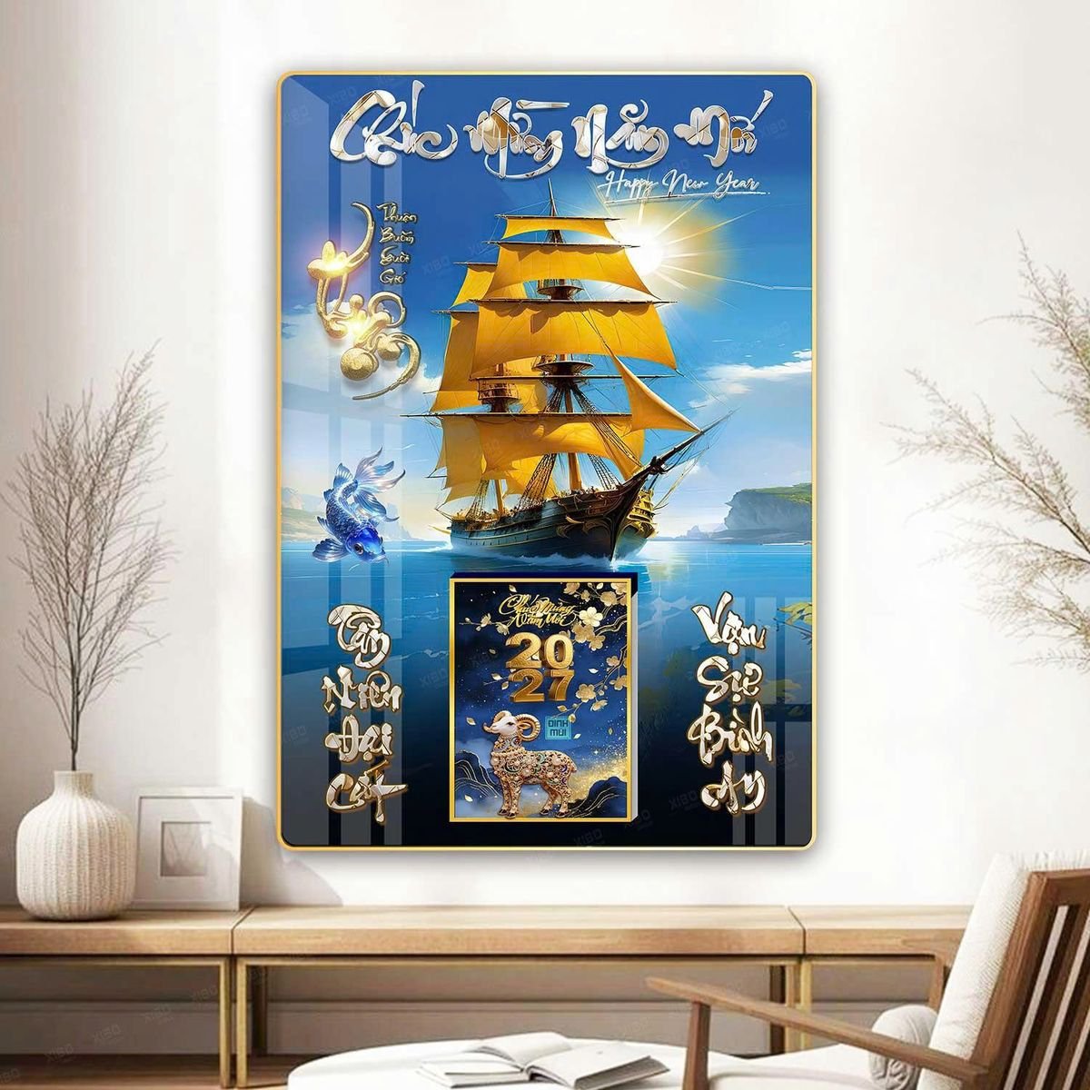 Lịch Gỗ Lamina Cao Cấp 40x60cm 2027 LM406_064 - Quà Tặng Sự Kiện VIP