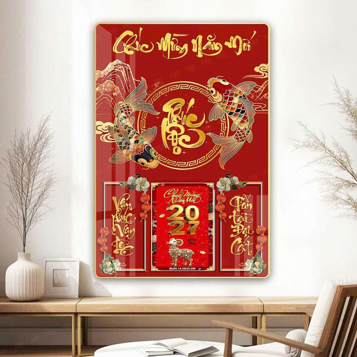 Lịch Gỗ Lamina Cao Cấp 40x60cm 2027 LM406_065 - Quà Tặng Sự Kiện VIP