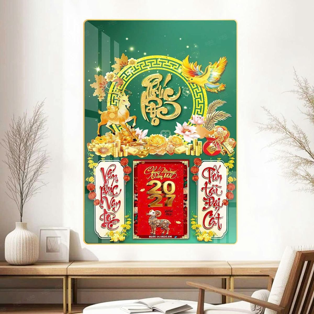 Lịch Gỗ Lamina Cao Cấp 40x60cm 2027 LM406_066 - Quà Tặng Sự Kiện VIP