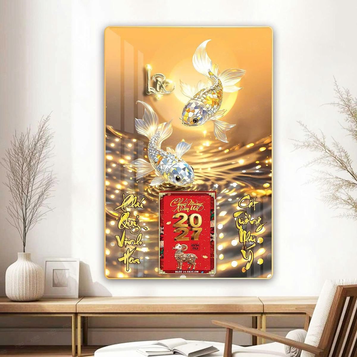 Lịch Gỗ Lamina Cao Cấp 40x60cm 2027 LM406_069 - Quà Tặng Sự Kiện VIP