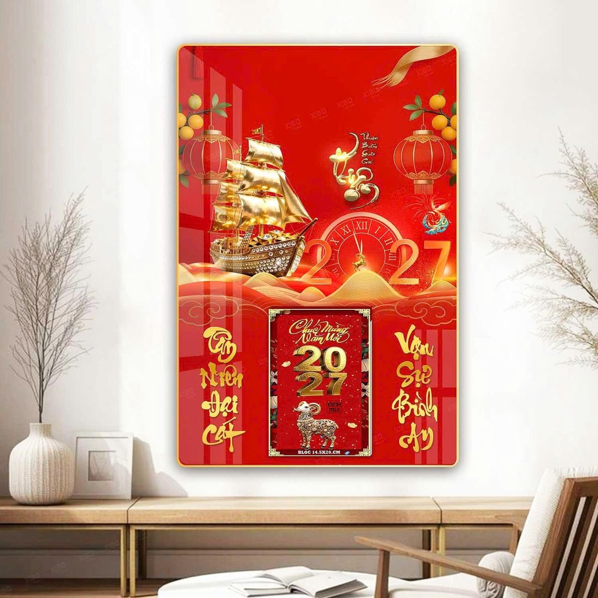 Lịch Gỗ Lamina Cao Cấp 40x60cm 2027 LM406_070 - Quà Tặng Sự Kiện VIP