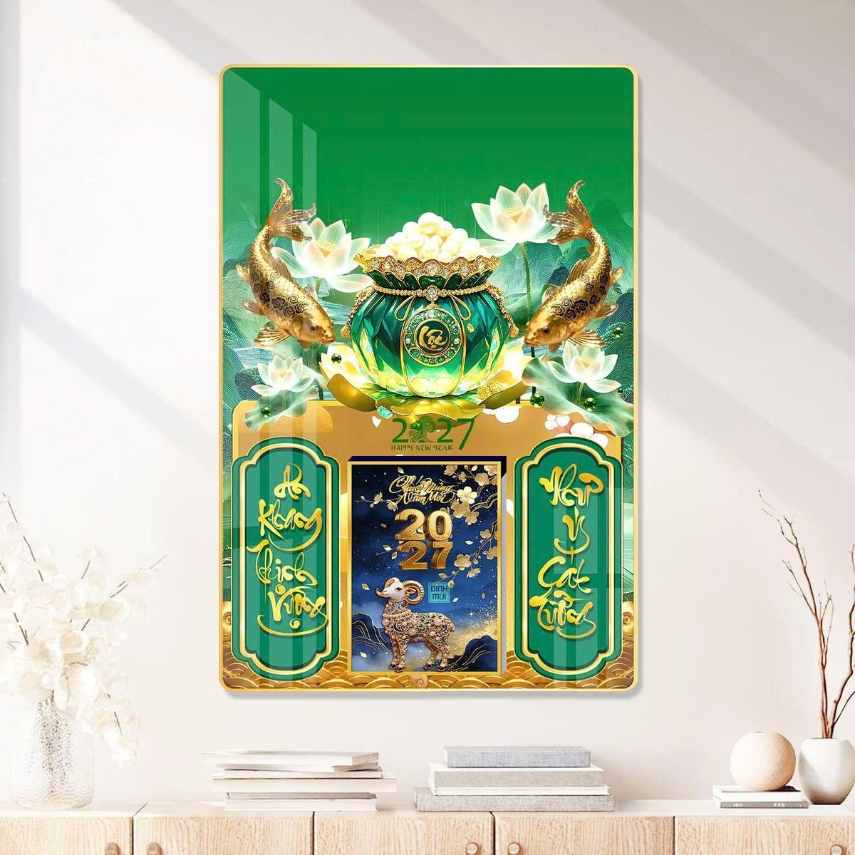 Lịch Gỗ Lamina Cao Cấp 40x60cm 2027 LM406_080 - Quà Tặng Sự Kiện VIP