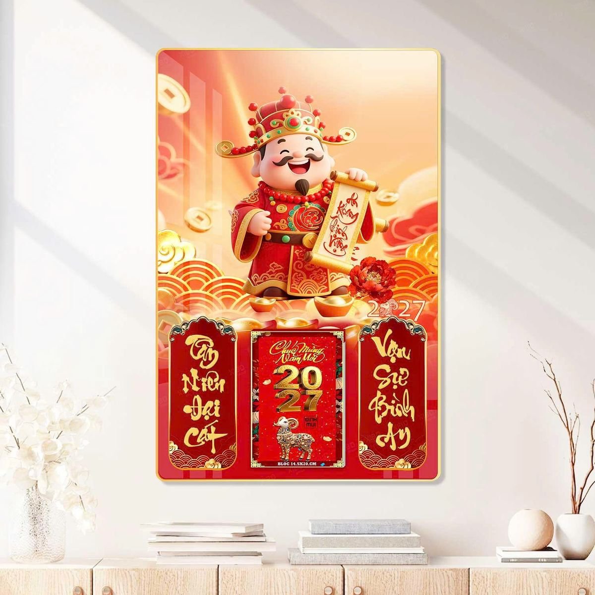 Lịch Gỗ Lamina Cao Cấp 40x60cm 2027 LM406_089 - Quà Tặng Sự Kiện VIP