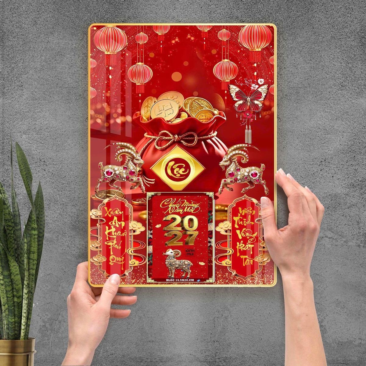 Lịch Gỗ Lamina Cao Cấp 40x60cm 2027 LM406_097 - Quà Tặng Sự Kiện VIP