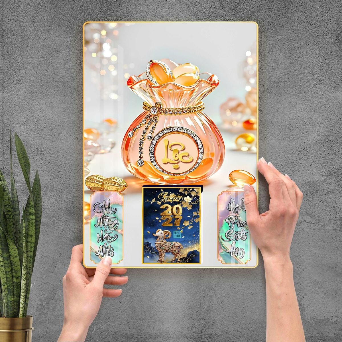 Lịch Gỗ Lamina Cao Cấp 40x60cm 2027 LM406_100 - Quà Tặng Sự Kiện VIP