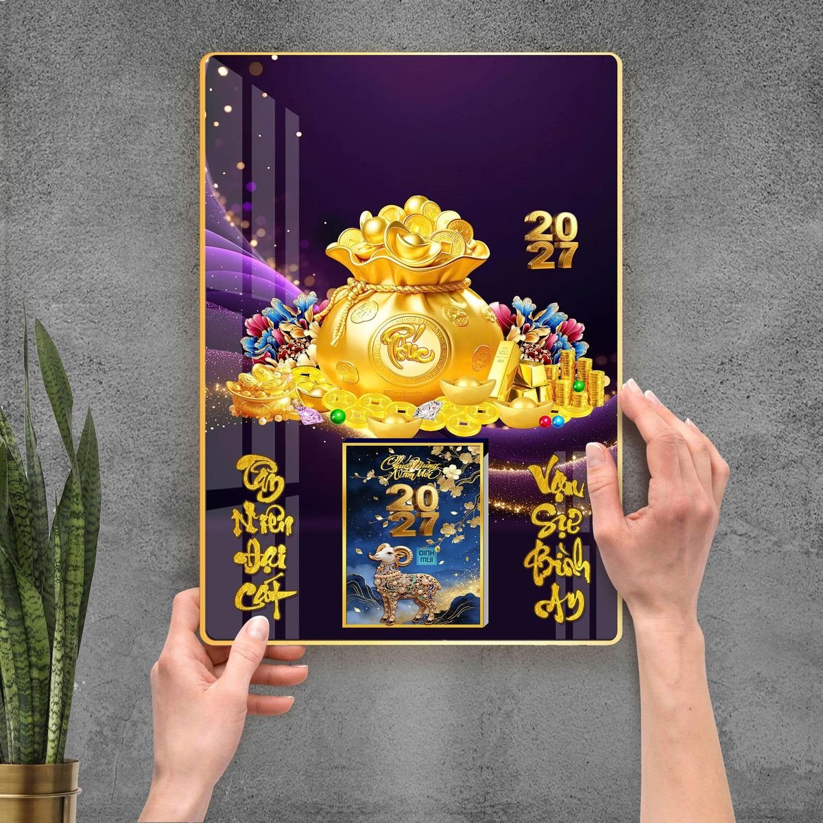 Lịch Gỗ Lamina Cao Cấp 40x60cm 2027 LM406_109 - Quà Tặng Sự Kiện VIP