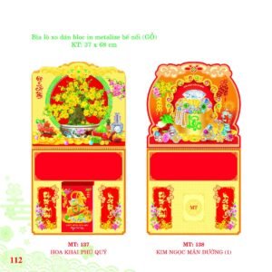 Bìa Lò Xo Dán Bloc 2027 MT Mẫu MT137 - Kim Ngọc Mãn Đường (37 x 68cm) Quà Tri Ân Khách Hàng VIP & Đối Tác in logo doanh nghiệp quà tặng Tết tại Quà Tặng Sự Kiện VIP