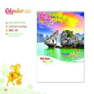 Lịch Treo Tường Lò Xo 2027 MT Mẫu MT16 (40 x 60cm) Quà Tri Ân Khách Hàng VIP & Đối Tác in logo doanh nghiệp quà tặng Tết tại Quà Tặng Sự Kiện VIP