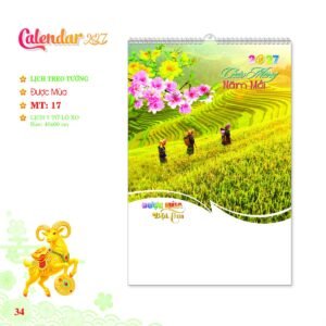 Lịch Treo Tường Lò Xo 2027 MT Mẫu MT17 (40 x 60cm) Quà Tri Ân Khách Hàng VIP & Đối Tác in logo doanh nghiệp quà tặng Tết tại Quà Tặng Sự Kiện VIP