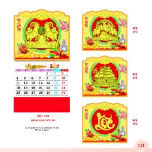 Lịch Treo Tường Lò Xo 2027 MT Mẫu MT170 (37 x 68cm) Quà Tri Ân Khách Hàng VIP & Đối Tác in logo doanh nghiệp quà tặng Tết tại Quà Tặng Sự Kiện VIP