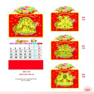 Lịch Treo Tường Lò Xo 2027 MT Mẫu MT180 (37 x 68cm) Quà Tri Ân Khách Hàng VIP & Đối Tác in logo doanh nghiệp quà tặng Tết tại Quà Tặng Sự Kiện VIP