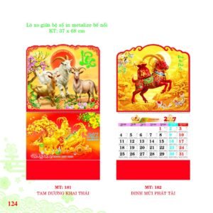 Lịch Treo Tường Lò Xo 2027 MT Mẫu MT182 (37 x 68cm) Quà Tri Ân Khách Hàng VIP & Đối Tác in logo doanh nghiệp quà tặng Tết tại Quà Tặng Sự Kiện VIP