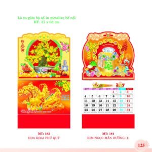 Lịch Treo Tường Lò Xo 2027 MT Mẫu MT184 - Kim Ngọc Mãn Đường (37 x 68cm) Quà Tri Ân Khách Hàng VIP & Đối Tác in logo doanh nghiệp quà tặng Tết tại Quà Tặng Sự Kiện VIP