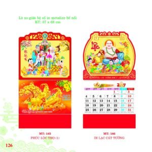 Lịch Treo Tường Lò Xo 2027 MT Mẫu MT186 - Cát Tường Như Ý (37 x 68cm) Quà Tri Ân Khách Hàng VIP & Đối Tác in logo doanh nghiệp quà tặng Tết tại Quà Tặng Sự Kiện VIP