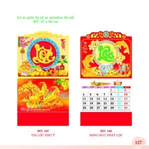 Lịch Treo Tường Lò Xo 2027 MT Mẫu MT187 (37 x 68cm) Quà Tri Ân Khách Hàng VIP & Đối Tác in logo doanh nghiệp quà tặng Tết tại Quà Tặng Sự Kiện VIP