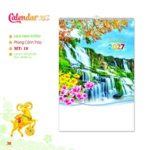 Lịch Treo Tường Lò Xo 2027 MT Mẫu MT19 (40 x 60 cm) Quà Tri Ân Khách Hàng VIP & Đối Tác in logo doanh nghiệp quà tặng Tết tại Quà Tặng Sự Kiện VIP