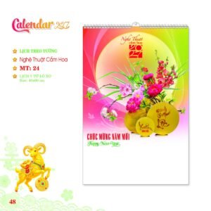 Lịch Treo Tường Lò Xo 2027 MT Mẫu MT24 (40 x 60cm) Quà Tri Ân Khách Hàng VIP & Đối Tác in logo doanh nghiệp quà tặng Tết tại Quà Tặng Sự Kiện VIP