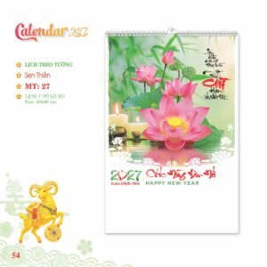 Lịch Treo Tường Lò Xo 2027 MT Mẫu MT27 (40 x 60cm) Quà Tri Ân Khách Hàng VIP & Đối Tác in logo doanh nghiệp quà tặng Tết tại Quà Tặng Sự Kiện VIP