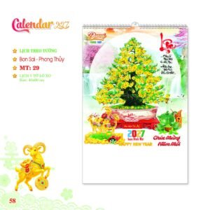 Lịch Treo Tường Lò Xo 2027 MT Mẫu MT29 (40 x 60cm) Quà Tri Ân Khách Hàng VIP & Đối Tác in logo doanh nghiệp quà tặng Tết tại Quà Tặng Sự Kiện VIP