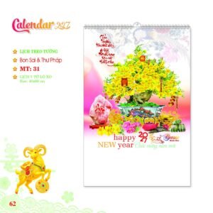 Lịch Treo Tường Lò Xo 2027 MT Mẫu MT31 (40 x 60cm) Quà Tri Ân Khách Hàng VIP & Đối Tác in logo doanh nghiệp quà tặng Tết tại Quà Tặng Sự Kiện VIP