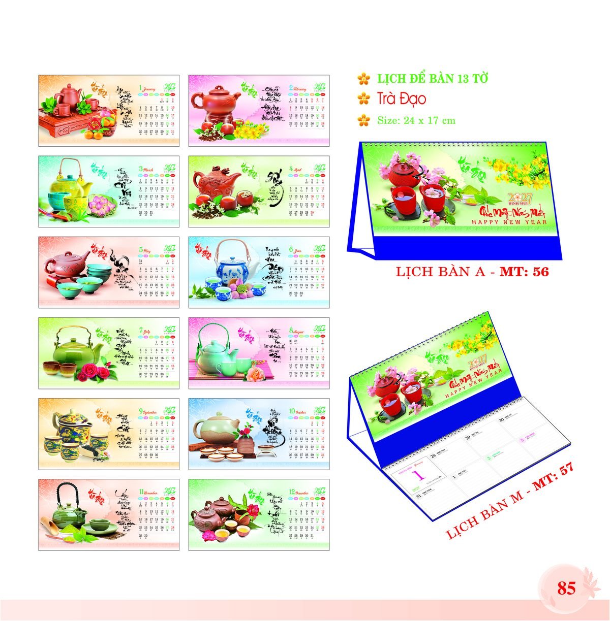 Lịch Để Bàn 2027 MT Mẫu MT56 (24 x 17cm) Quà Tri Ân Khách Hàng VIP & Đối Tác Lịch Để Bàn 2027 MT Mẫu MT56 (24 x 17cm) Quà Tri Ân Khách Hàng VIP & Đối Tác in logo doanh nghiệp quà tặng Tết tại Quà Tặng Sự Kiện VIP