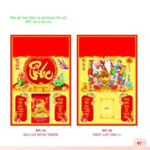 Bìa Lò Xo Dán Bloc 2027 MT Mẫu MT85 - Phúc Lộc Thọ (40 x 60cm) Quà Tri Ân Khách Hàng VIP & Đối Tác in logo doanh nghiệp quà tặng Tết tại Quà Tặng Sự Kiện VIP