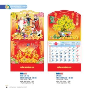 Lịch Treo Tường Lò Xo 2027 NB Mẫu NB172 (37 x 68cm) Quà Tri Ân Khách Hàng VIP & Đối Tác in logo doanh nghiệp quà tặng Tết tại Quà Tặng Sự Kiện VIP