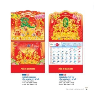 Lịch Bìa Treo 2027 NB Mẫu NB178 (29 x 41 cm) Quà Tri Ân Khách Hàng VIP & Đối Tác in logo doanh nghiệp quà tặng Tết tại Quà Tặng Sự Kiện VIP