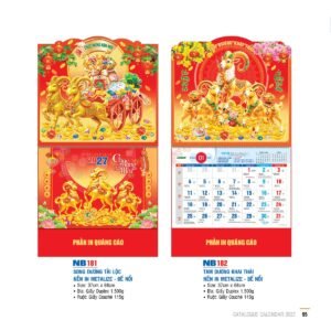Lịch Bìa Treo 2027 NB Mẫu NB181 (29 x 41 cm) Quà Tri Ân Khách Hàng VIP & Đối Tác in logo doanh nghiệp quà tặng Tết tại Quà Tặng Sự Kiện VIP