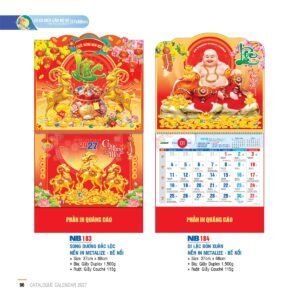 Lịch Treo Tường Lò Xo 2027 NB Mẫu NB183 (37 x 68cm) Quà Tri Ân Khách Hàng VIP & Đối Tác in logo doanh nghiệp quà tặng Tết tại Quà Tặng Sự Kiện VIP