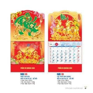 Lịch Bìa Treo 2027 NB Mẫu NB185 (29 x 41 cm) Quà Tri Ân Khách Hàng VIP & Đối Tác in logo doanh nghiệp quà tặng Tết tại Quà Tặng Sự Kiện VIP