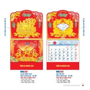 Lịch Bìa Treo 2027 NB Mẫu NB205T (29 x 41 cm) Quà Tri Ân Khách Hàng VIP & Đối Tác in logo doanh nghiệp quà tặng Tết tại Quà Tặng Sự Kiện VIP