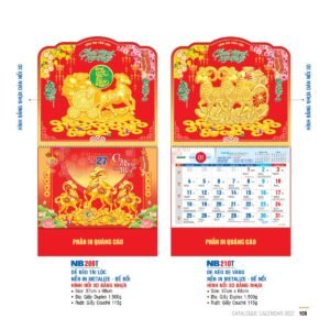 Lịch Bìa Treo 2027 NB Mẫu NB209T (29 x 41 cm) Quà Tri Ân Khách Hàng VIP & Đối Tác in logo doanh nghiệp quà tặng Tết tại Quà Tặng Sự Kiện VIP