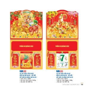 Lịch Treo Tường Lò Xo 2027 NB Mẫu NB222 (40 x 60 cm) Quà Tri Ân Khách Hàng VIP & Đối Tác in logo doanh nghiệp quà tặng Tết tại Quà Tặng Sự Kiện VIP