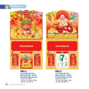 Lịch Treo Tường Lò Xo 2027 NB Mẫu NB225 (37 x 68cm) Quà Tri Ân Khách Hàng VIP & Đối Tác in logo doanh nghiệp quà tặng Tết tại Quà Tặng Sự Kiện VIP