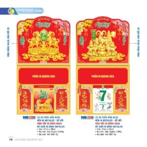 Lịch Treo Tường Lò Xo 2027 NB Mẫu NB228D (37 x 68cm) Quà Tri Ân Khách Hàng VIP & Đối Tác in logo doanh nghiệp quà tặng Tết tại Quà Tặng Sự Kiện VIP