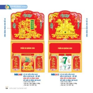 Lịch Treo Tường Lò Xo 2027 NB Mẫu NB241C (37 x 68cm) Quà Tri Ân Khách Hàng VIP & Đối Tác in logo doanh nghiệp quà tặng Tết tại Quà Tặng Sự Kiện VIP