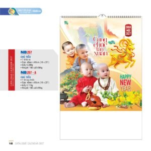Lịch Treo Tường Lò Xo 2027 NB Mẫu NB257A (40 x 60cm) Quà Tri Ân Khách Hàng VIP & Đối Tác in logo doanh nghiệp quà tặng Tết tại Quà Tặng Sự Kiện VIP