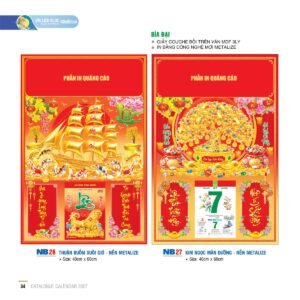 Lịch Bìa Treo 2027 NB Mẫu NB26 (40 x 60cm) Quà Tri Ân Khách Hàng VIP & Đối Tác in logo doanh nghiệp quà tặng Tết tại Quà Tặng Sự Kiện VIP